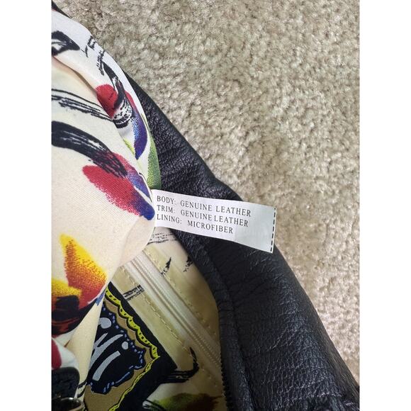 Chi by Carlos Falchi BLACK GENUINE LEATHER AND SHOULDER BAG HOBO PURSE - Picture 8 of 10